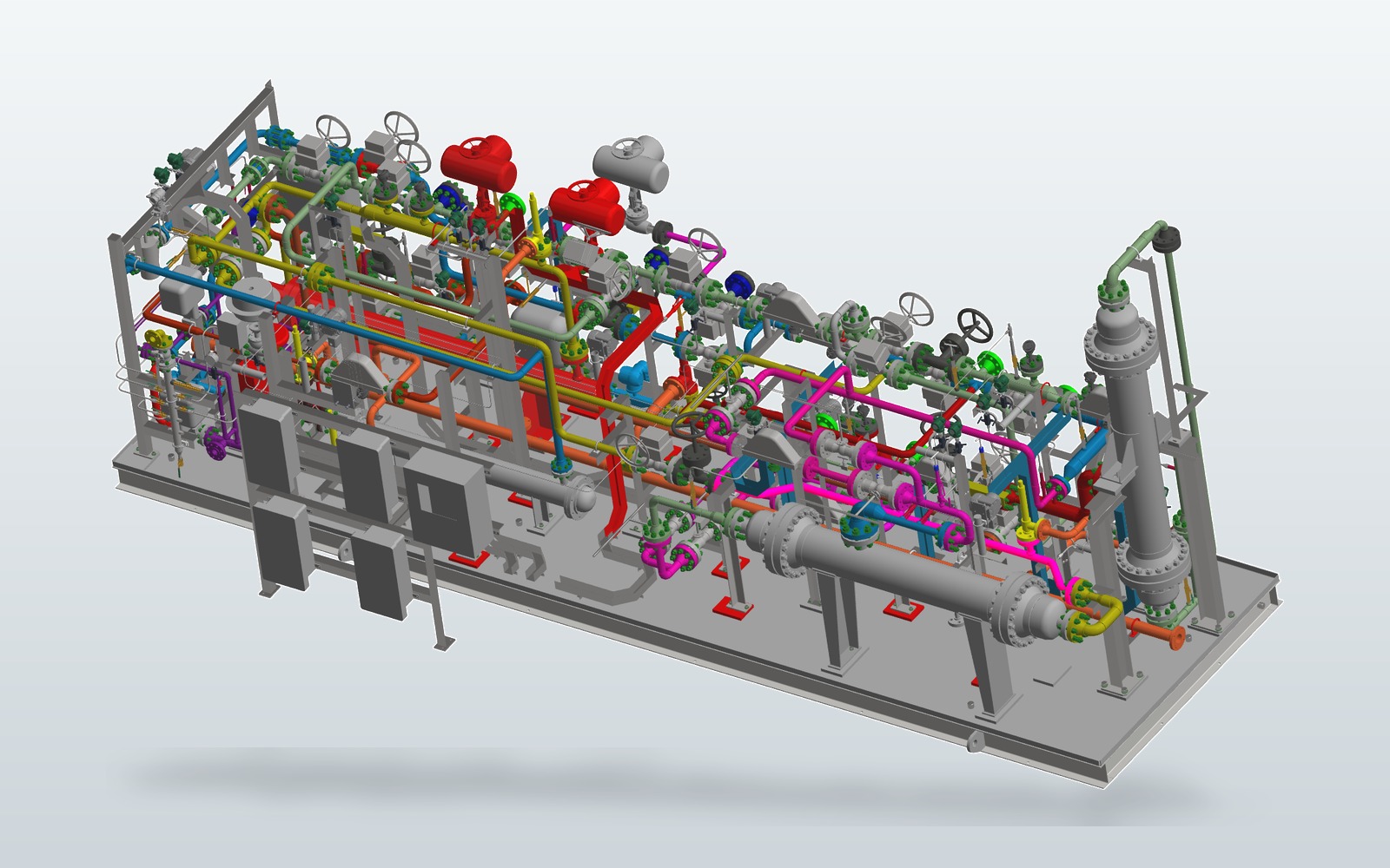 Projeto 3D de skid de processo